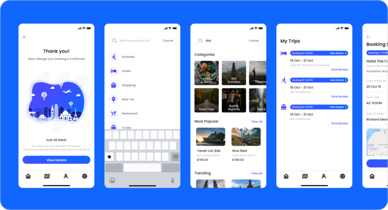 Travel App Template Free on Figma